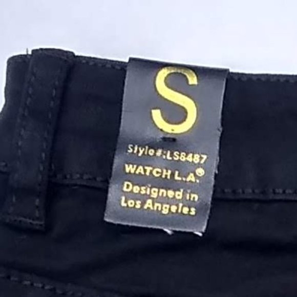 Watch L.A. LS8487 Black Denim Shorts Size S NWT - Picture 6 of 14